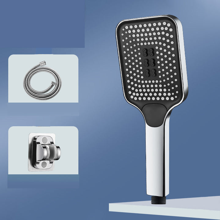 Lisslune | Modern Rectangular Hand Shower in Black 3 Spray Wall Mounted Hand Shower