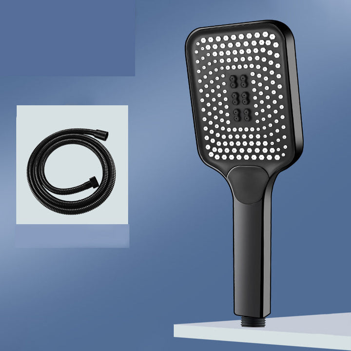 Lisslune | Modern Rectangular Hand Shower in Black 3 Spray Wall Mounted Hand Shower