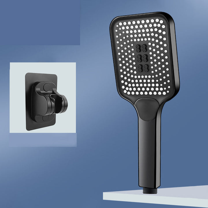 Lisslune | Modern Rectangular Hand Shower in Black 3 Spray Wall Mounted Hand Shower