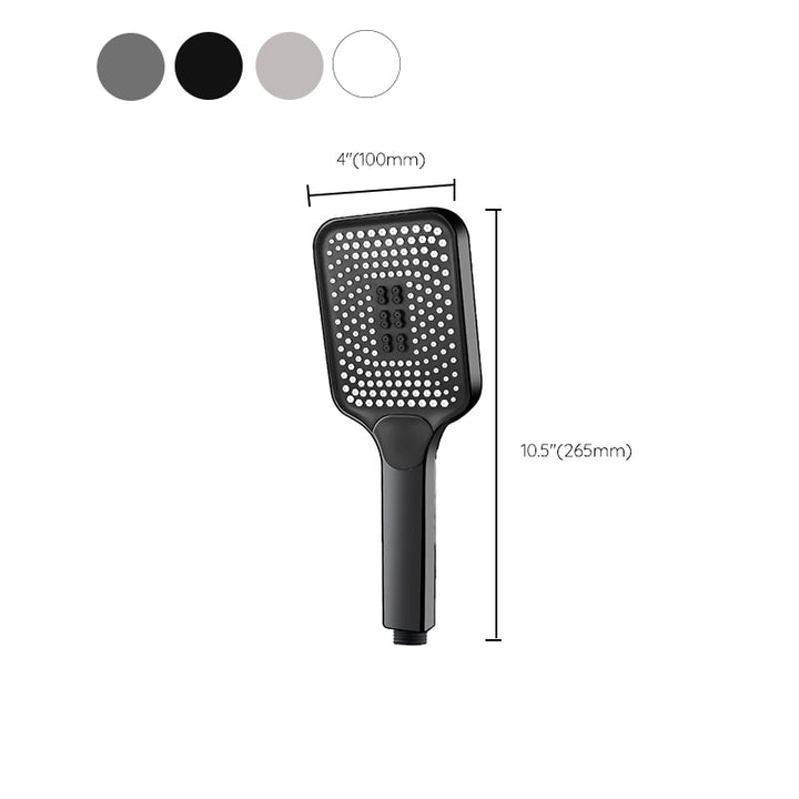 Lisslune | Modern Rectangular Hand Shower in Black 3 Spray Wall Mounted Hand Shower