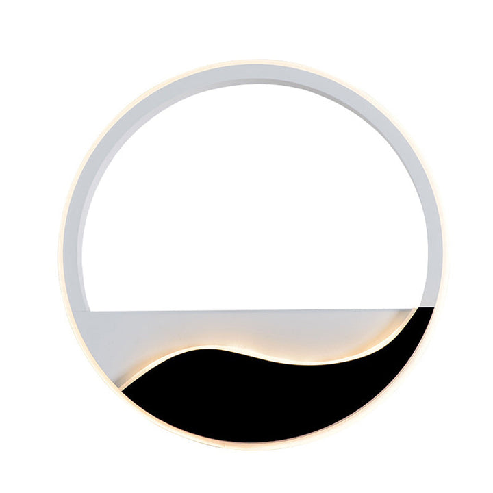 Lisslune | Acrylic Ring Wall Light Minimalistic White and Black LED Wall Mounted Lamp in White/Warm Light