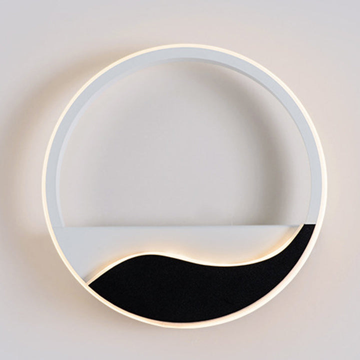 Lisslune | Acrylic Ring Wall Light Minimalistic White and Black LED Wall Mounted Lamp in White/Warm Light
