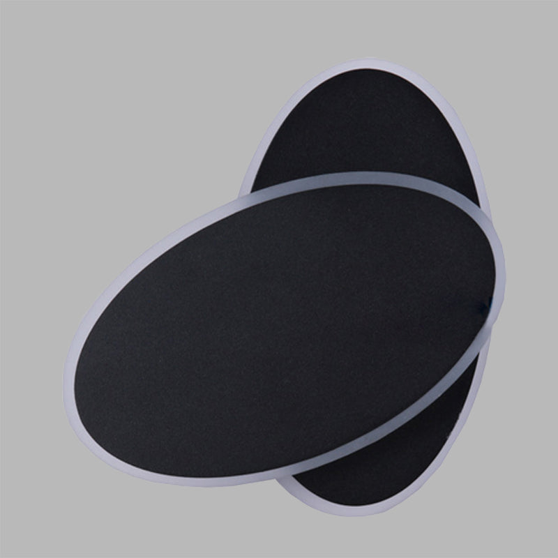 Lisslune | Modern LED Wall Lamp White/Black Finish Double Oval Wall Light with Acrylic Shade in Warm/White Light