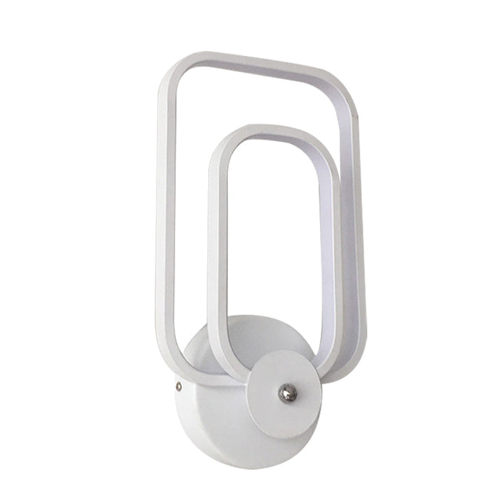 Lisslune | Rectangular Frame Aluminum Wall Light Minimalist LED White Wall Mount Lighting in Warm/White Light