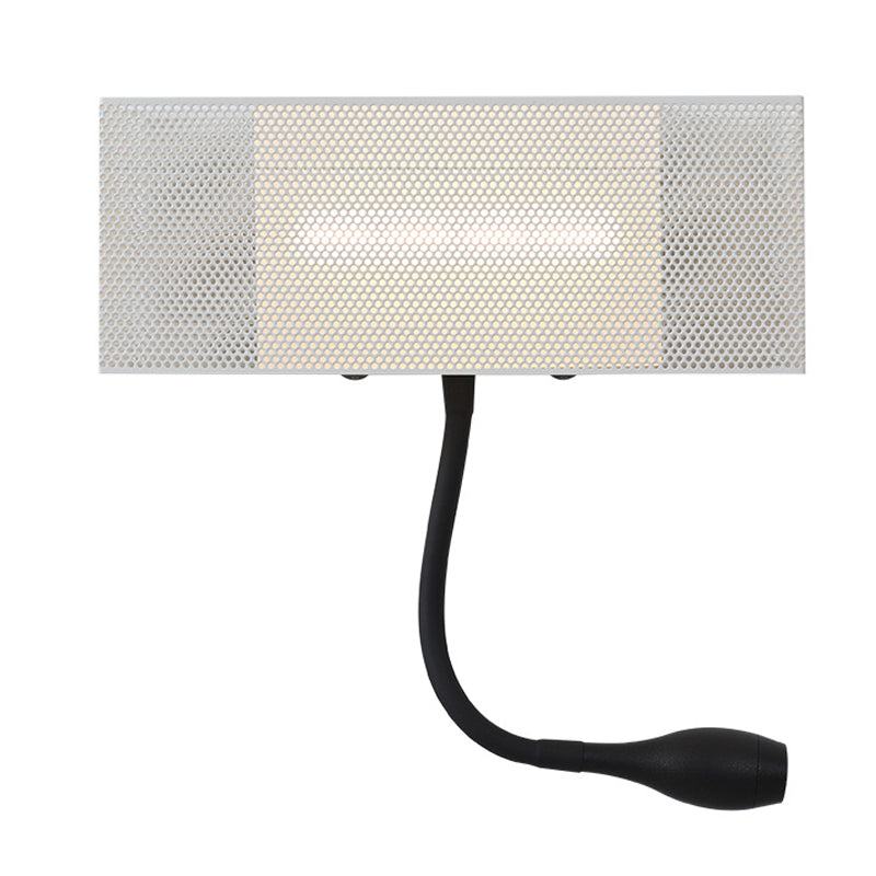 Lisslune | Metallic Mesh Rectangular Built-in Wall Lamp Modernism LED Wall Light in White with Rotatable Design