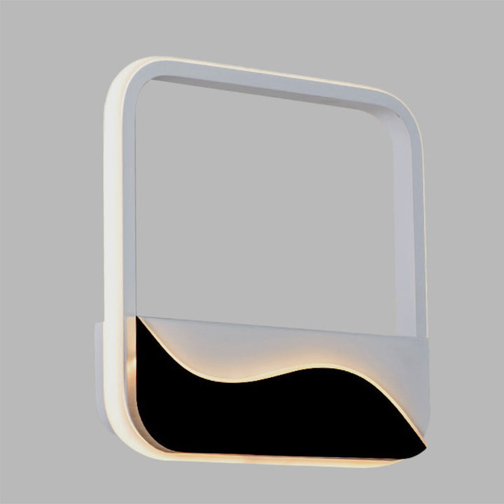 Lisslune | Minimalistic LED Wall Mount Light White and Black Square Frame Wall Lamp with Acrylic Shade in Warm/White Light