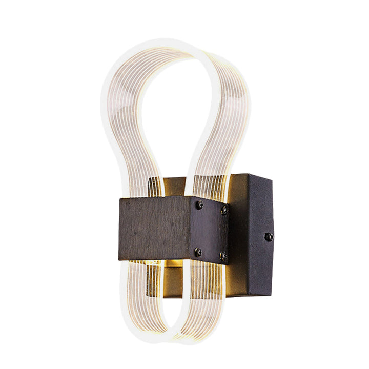 Lisslune | Cube Metal Wall Light Modern LED Black Wall Lamp with Arc Ring Acrylic Shade in White/Warm Light