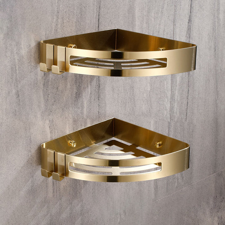 Lisslune | Modern Gold/Silver 3-piece Bathroom Accessory Set, Bath Shelf