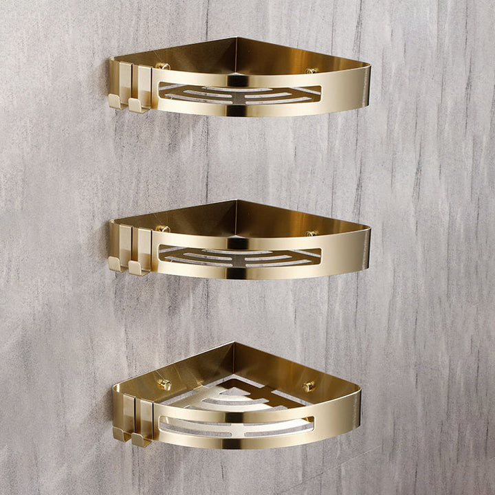 Lisslune | Modern Gold/Silver 3-piece Bathroom Accessory Set, Bath Shelf