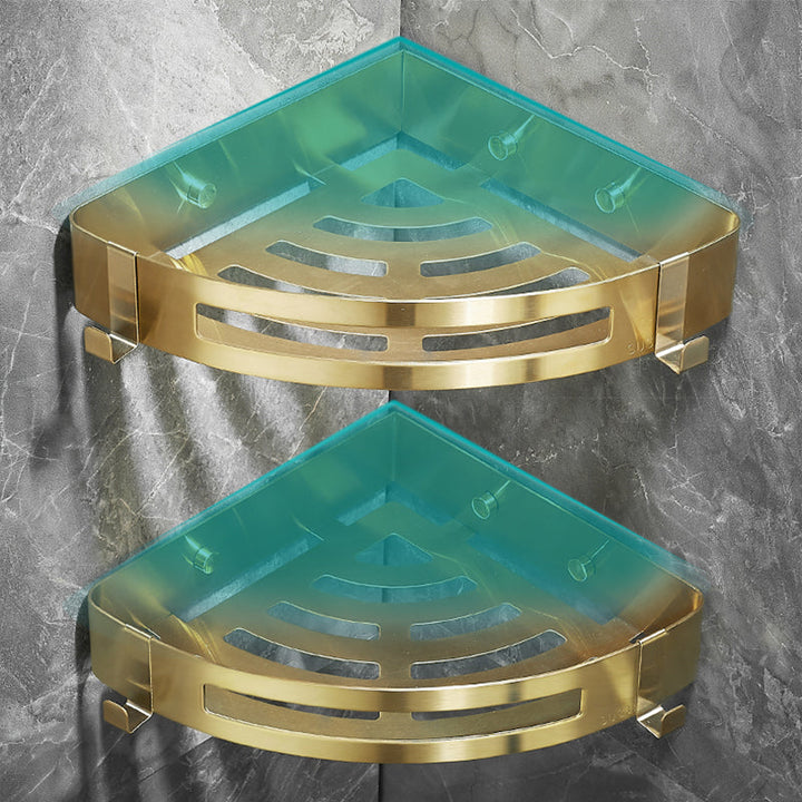 Lisslune | Modern Gold/Silver 3-piece Bathroom Accessory Set, Bath Shelf