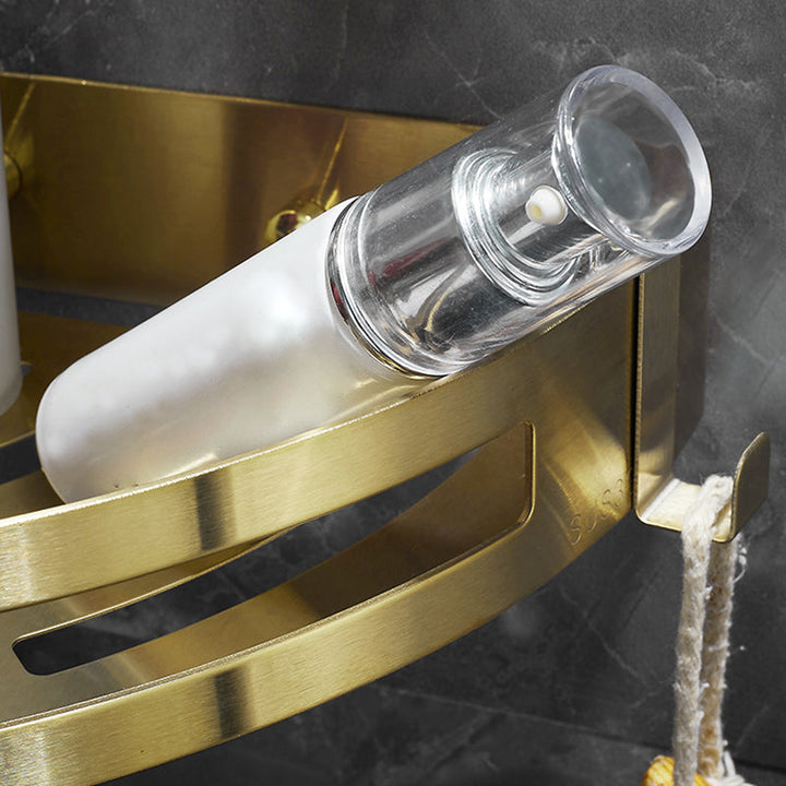 Lisslune | Modern Gold/Silver 3-piece Bathroom Accessory Set, Bath Shelf