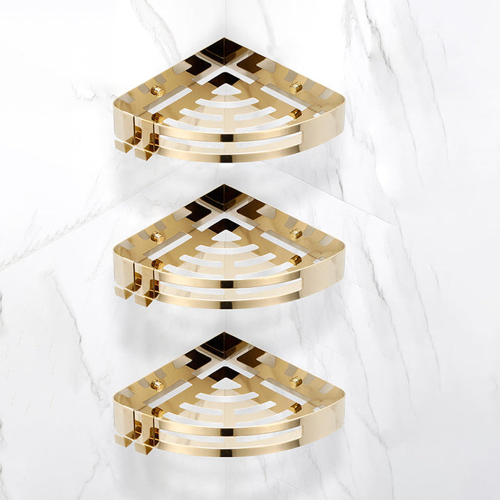Lisslune | Modern Gold/Silver 3-piece Bathroom Accessory Set, Bath Shelf