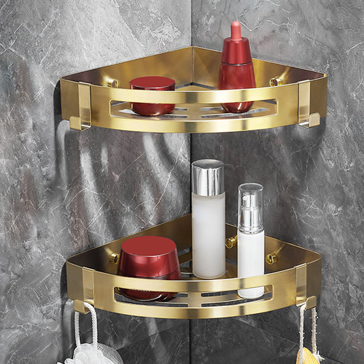 Lisslune | Modern Gold/Silver 3-piece Bathroom Accessory Set, Bath Shelf