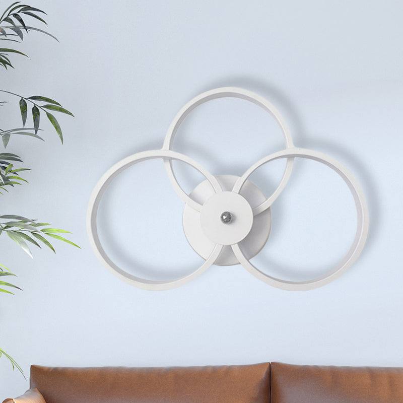 Lisslune | White version 3-ring wall light Minimalist LED acrylic wall-mounted lamp in warm/white light