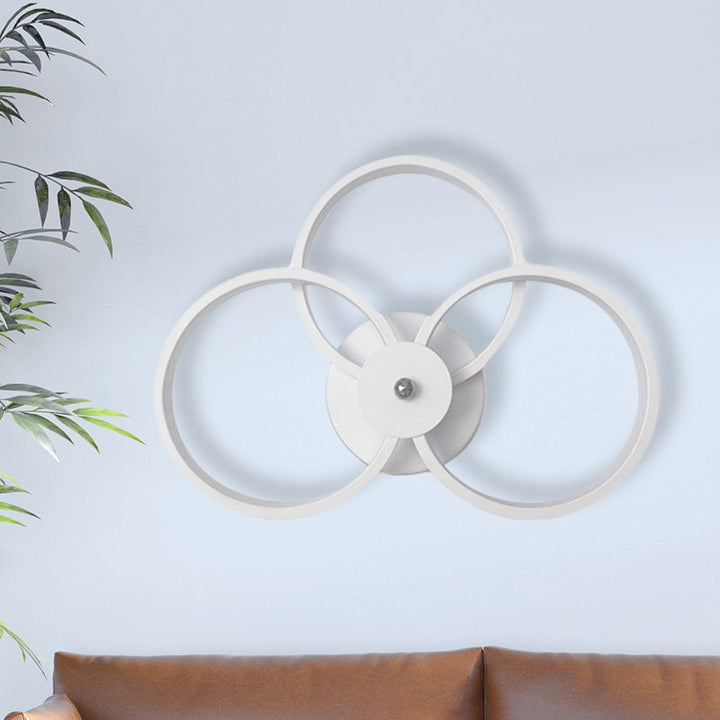 Lisslune | White version 3-ring wall light Minimalist LED acrylic wall-mounted lamp in warm/white light
