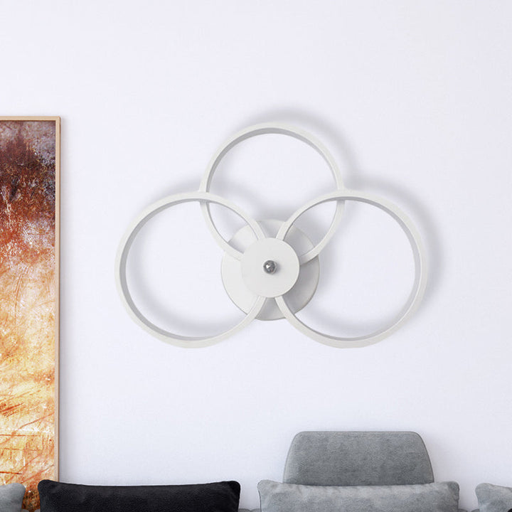 Lisslune | White version 3-ring wall light Minimalist LED acrylic wall-mounted lamp in warm/white light