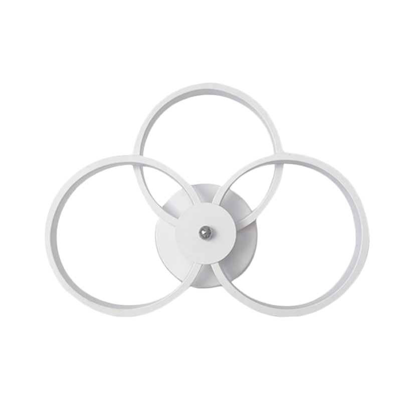 Lisslune | White version 3-ring wall light Minimalist LED acrylic wall-mounted lamp in warm/white light