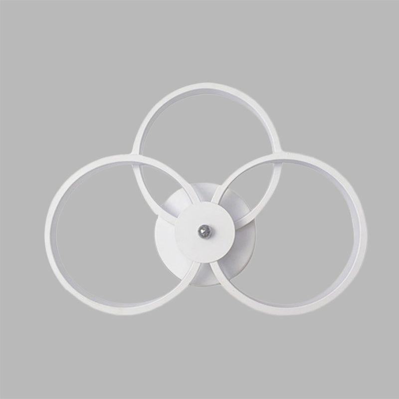 Lisslune | White version 3-ring wall light Minimalist LED acrylic wall-mounted lamp in warm/white light
