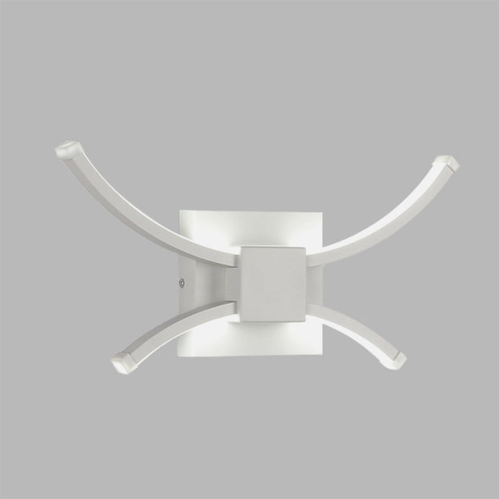 Lisslune | White square and curved linear wall lighting modernist LED metal wall-mounted wall lamp in warm/white light