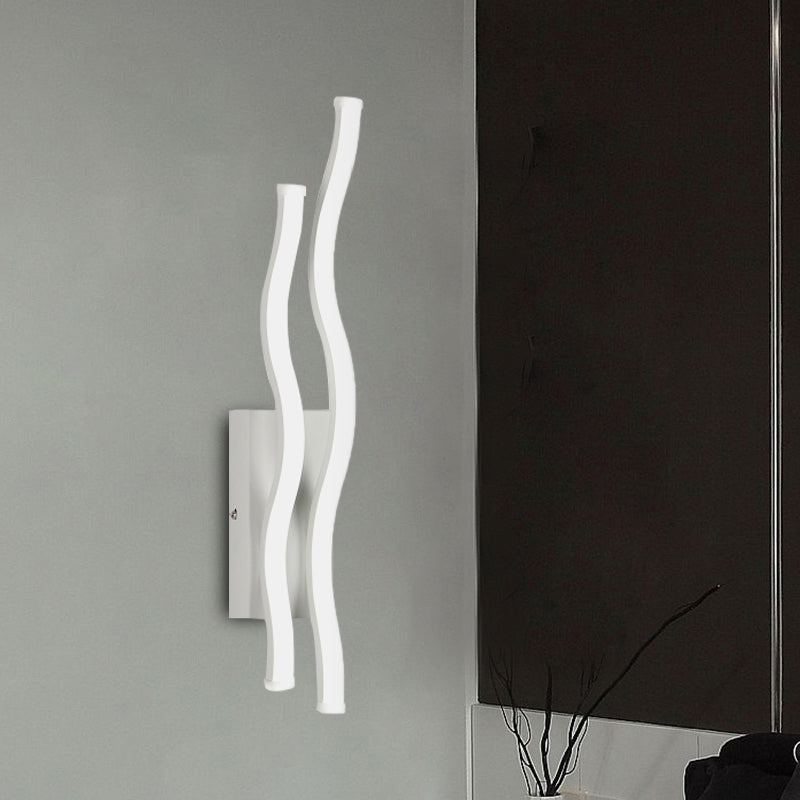 Lisslune | Acrylic 2-Waving Linear Wall Lamp Lighting Simple LED White Wall Lamp Fixture in Warm/White Light