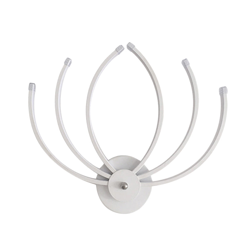 Lisslune | Contemporary Lotus Wall-Mount Wall Light Acrylic LED Nightstand Wall Lamp in White with Linear Design, Warm/White Light