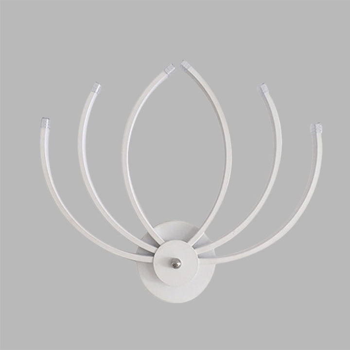 Lisslune | Contemporary Lotus Wall-Mount Wall Light Acrylic LED Nightstand Wall Lamp in White with Linear Design, Warm/White Light