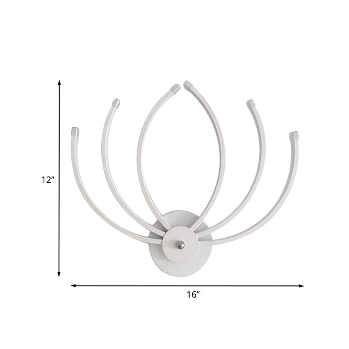 Lisslune | Contemporary Lotus Wall-Mount Wall Light Acrylic LED Nightstand Wall Lamp in White with Linear Design, Warm/White Light