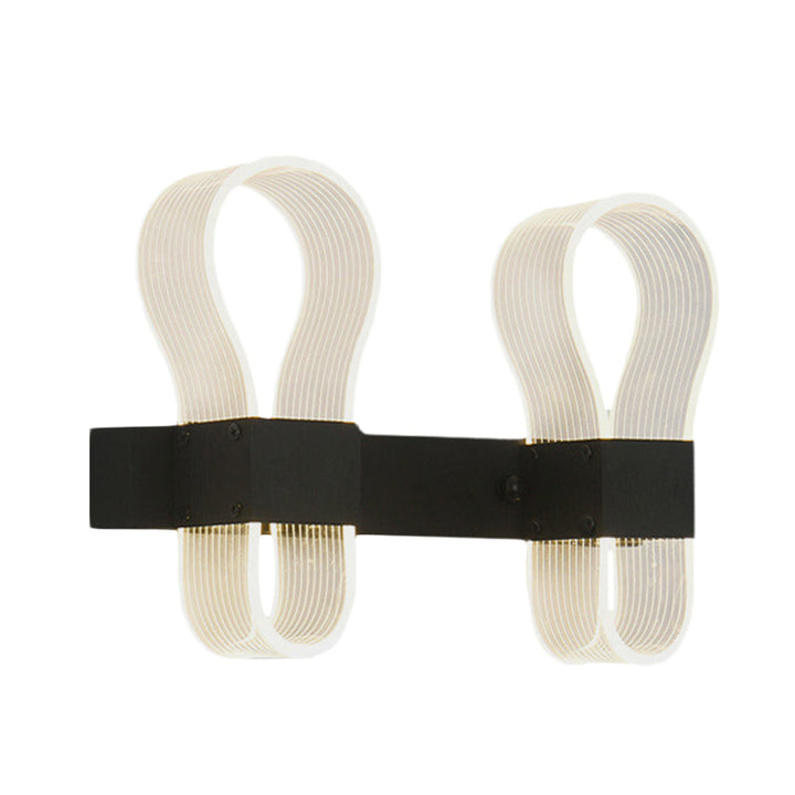 Lisslune | Black Bow Ring Wall Switch Modern 2 Heads Acrylic LED Wall Light with Warm/White Light