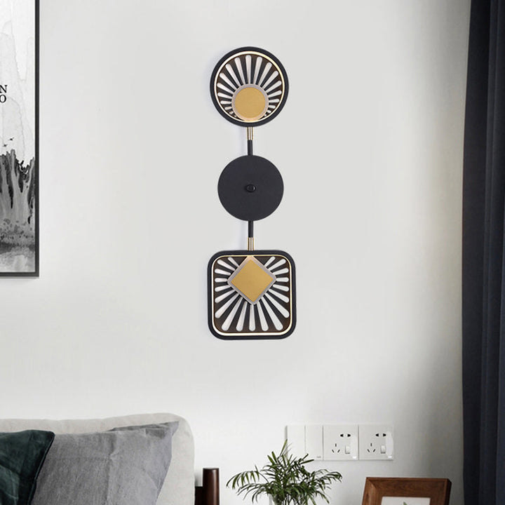 Lisslune | Sector form Living Room Wall Light Metal LED contemporary wall mounted wall lamp in black