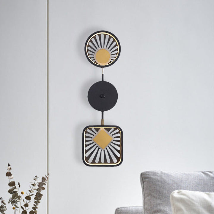 Lisslune | Sector form Living Room Wall Light Metal LED contemporary wall mounted wall lamp in black