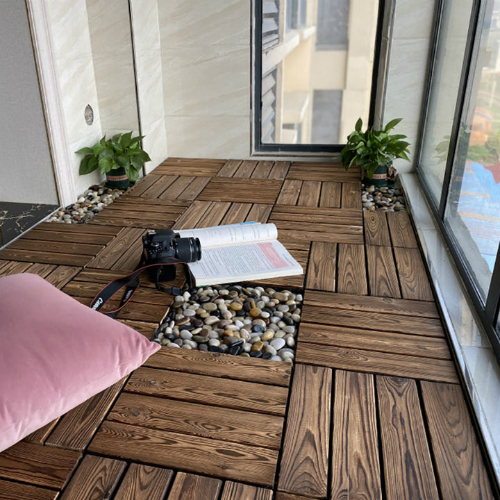 Lisslune | Outdoor composite decking tiles with snap-in stripe detail kit decking tiles