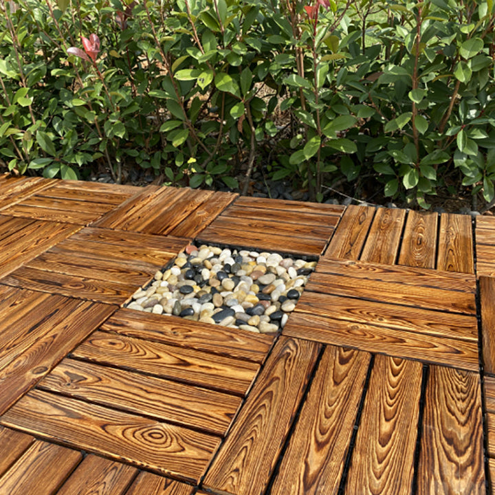 Lisslune | Outdoor composite decking tiles with snap-in stripe detail kit decking tiles