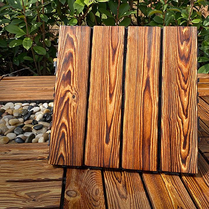 Lisslune | Outdoor composite decking tiles with snap-in stripe detail kit decking tiles