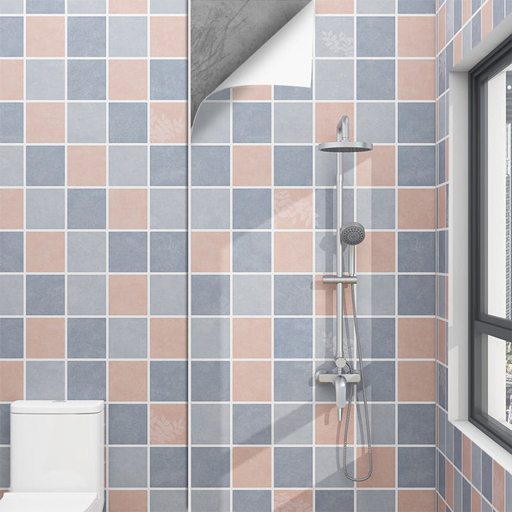 Lisslune | Grid Mosaic Peel & Stick Tiles Scratch-resistant Wallpaper for Bathroom Back Wall