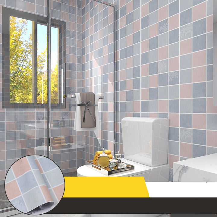 Lisslune | Grid Mosaic Peel & Stick Tiles Scratch-resistant Wallpaper for Bathroom Back Wall