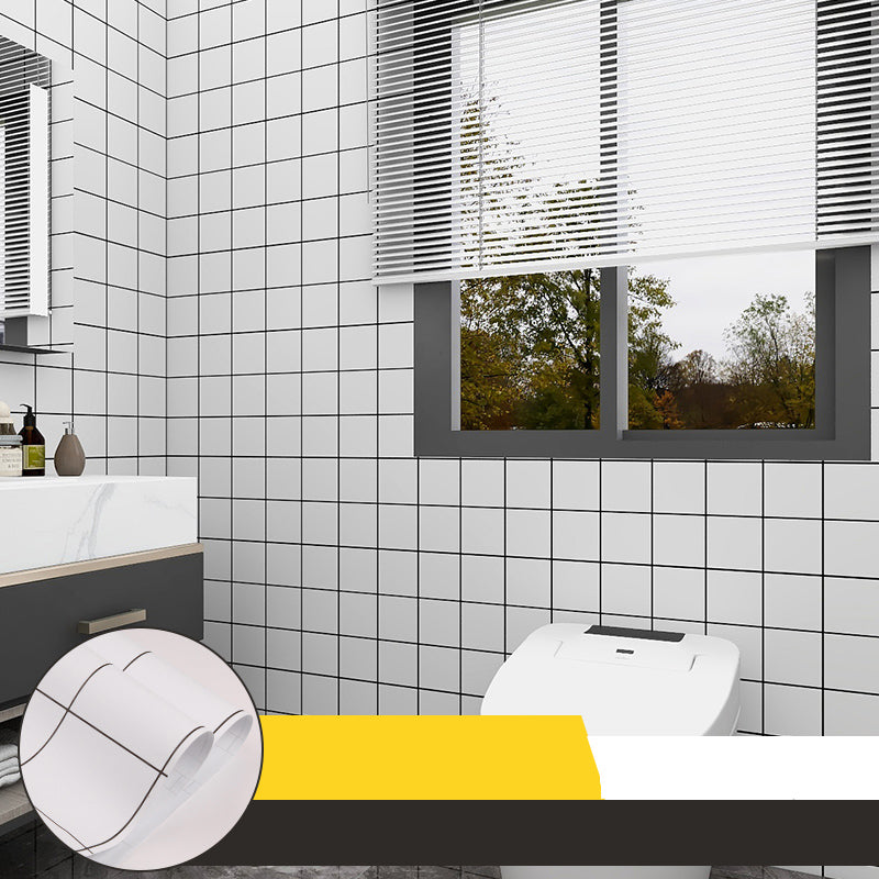 Lisslune | Grid Mosaic Peel & Stick Tiles Scratch-resistant Wallpaper for Bathroom Back Wall