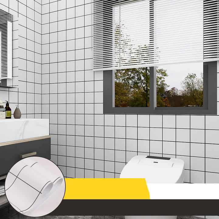 Lisslune | Grid Mosaic Peel & Stick Tiles Scratch-resistant Wallpaper for Bathroom Back Wall