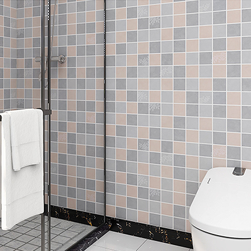 Lisslune | Grid Mosaic Peel & Stick Tiles Scratch-resistant Wallpaper for Bathroom Back Wall