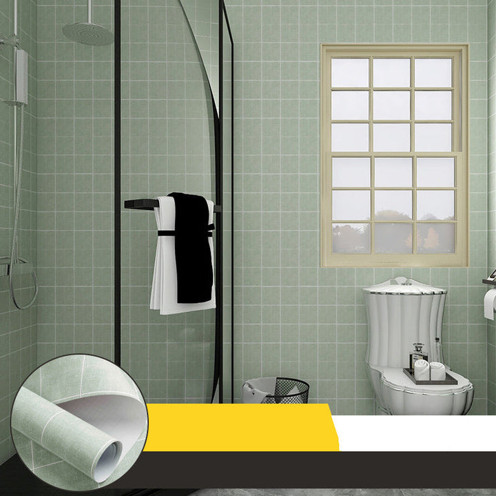 Lisslune | Grid Mosaic Peel & Stick Tiles Scratch-resistant Wallpaper for Bathroom Back Wall
