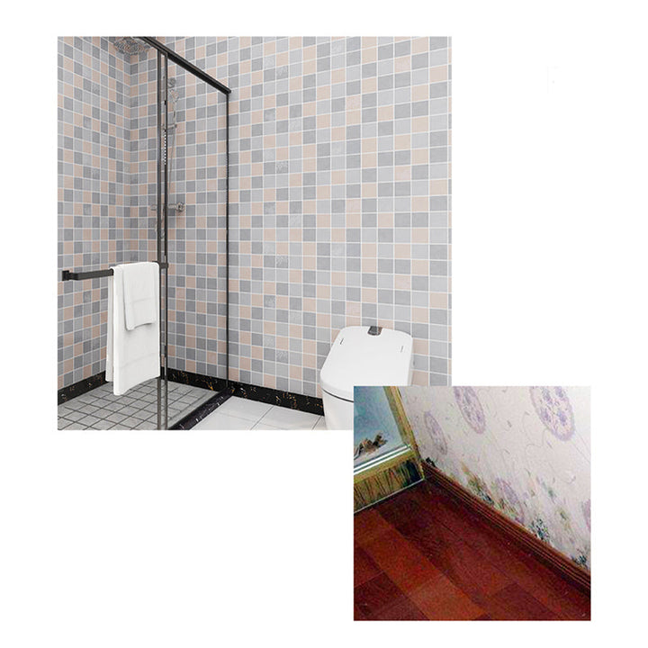 Lisslune | Grid Mosaic Peel & Stick Tiles Scratch-resistant Wallpaper for Bathroom Back Wall