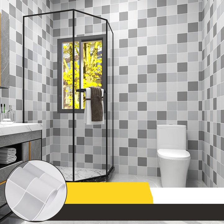 Lisslune | Grid Mosaic Peel & Stick Tiles Scratch-resistant Wallpaper for Bathroom Back Wall