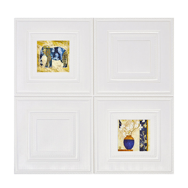 Lisslune | Modern Wall Panel Cartoon Print Peel and Stick Waterproof Wall Panel