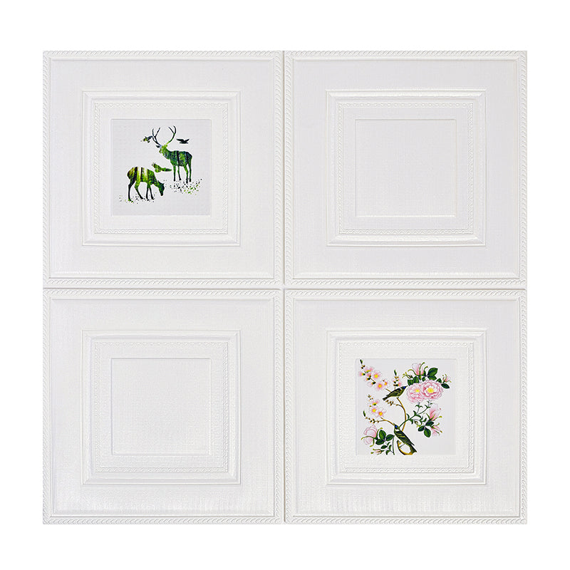 Lisslune | Modern Wall Panel Cartoon Print Peel and Stick Waterproof Wall Panel