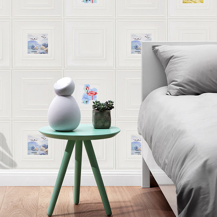 Lisslune | Modern Wall Panel Cartoon Print Peel and Stick Waterproof Wall Panel