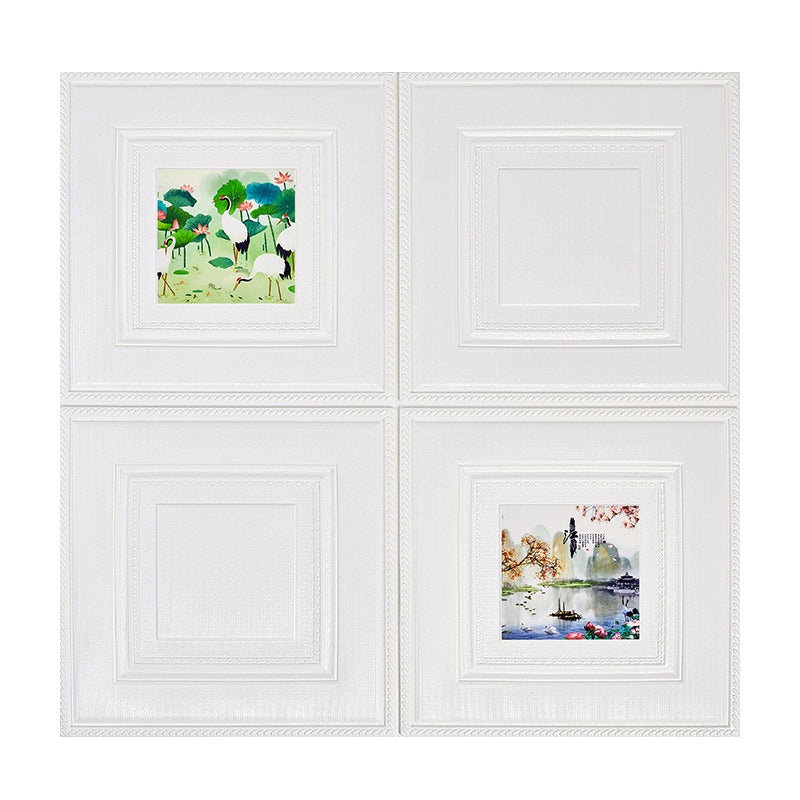 Lisslune | Modern Wall Panel Cartoon Print Peel and Stick Waterproof Wall Panel