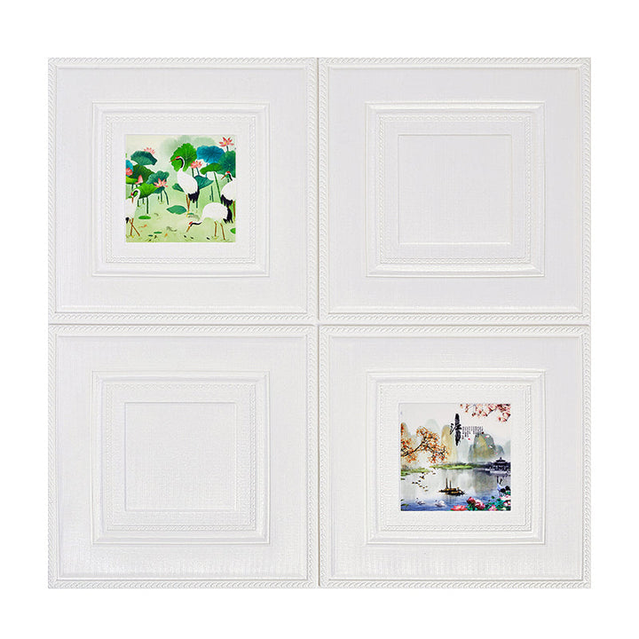 Lisslune | Modern Wall Panel Cartoon Print Peel and Stick Waterproof Wall Panel