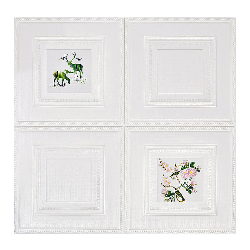 Lisslune | Modern Wall Panel Cartoon Print Peel and Stick Waterproof Wall Panel