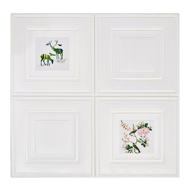 Lisslune | Modern Wall Panel Cartoon Print Peel and Stick Waterproof Wall Panel
