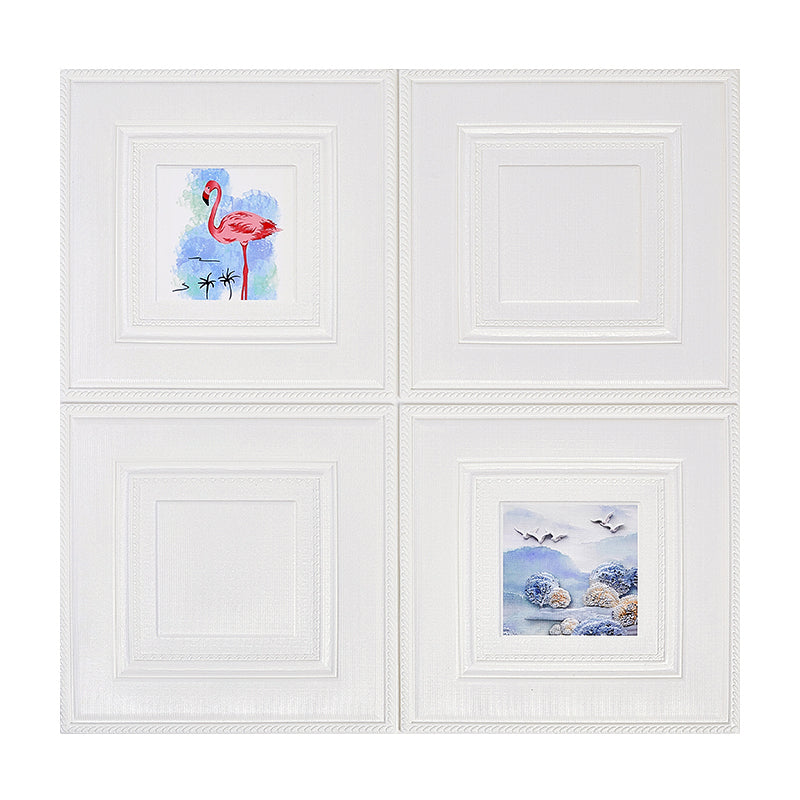 Lisslune | Modern Wall Panel Cartoon Print Peel and Stick Waterproof Wall Panel