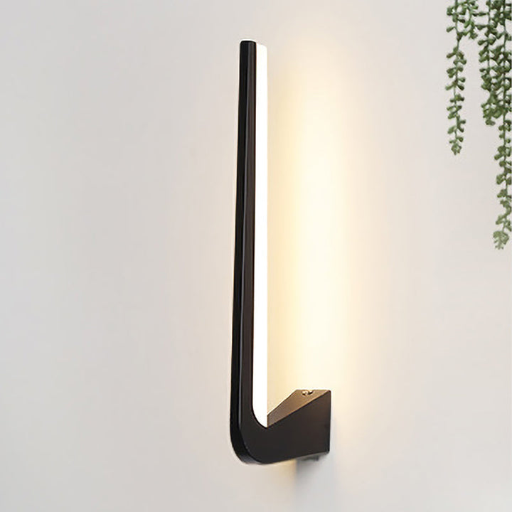 Lisslune | Black Finish Linear Wall Lamp Simplicity LED Acrylic Wall Lighting Ideas in Warm/White Light for Living Room